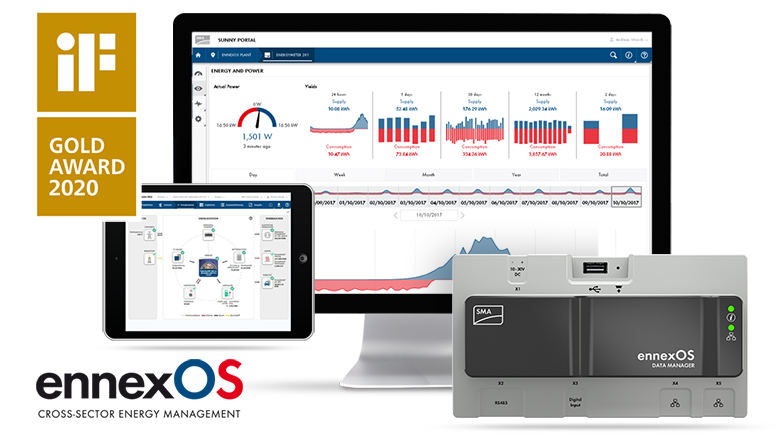 SMA’s IoT platform for energy management ennexOS receives iF gold award for service design and user experience